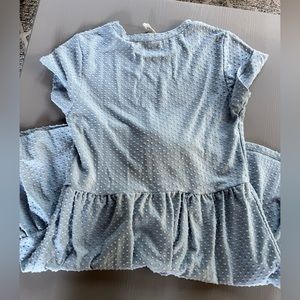 Blue textured baby doll dress